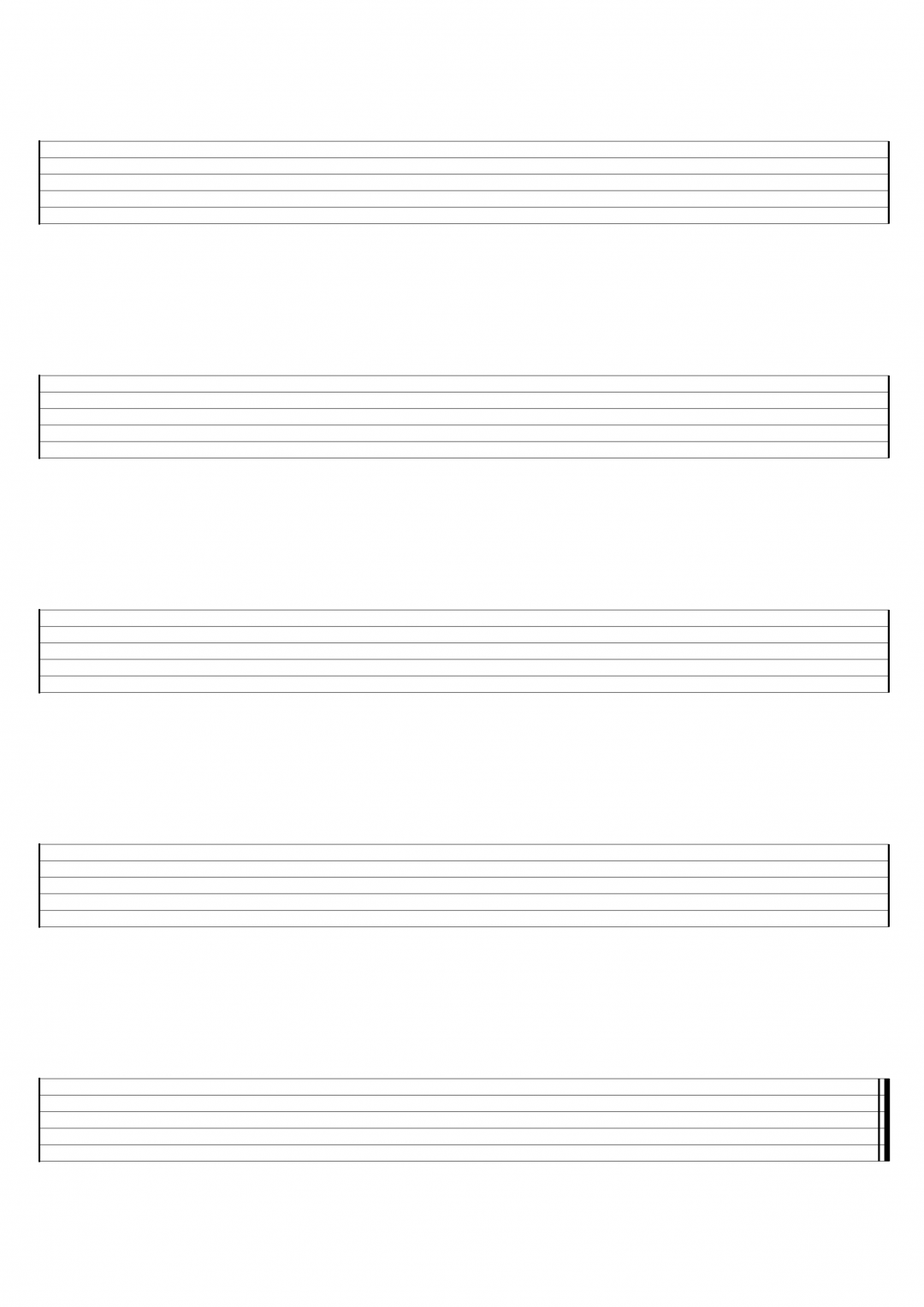 guitar tab sheet blank